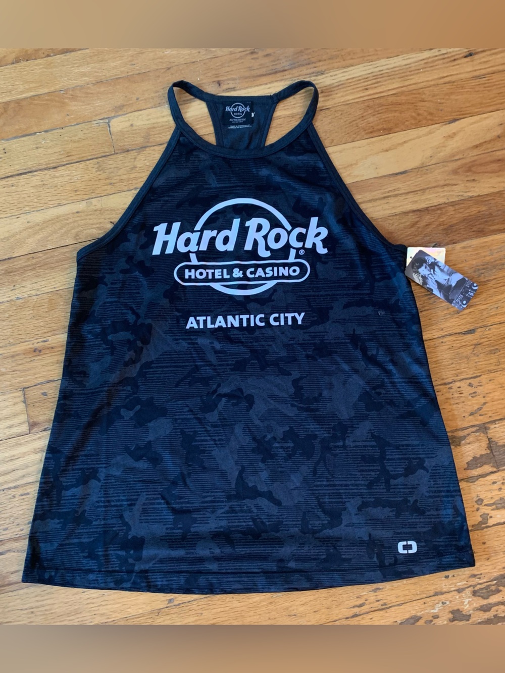 Hard Rock Atlantic City black camo tank top size M